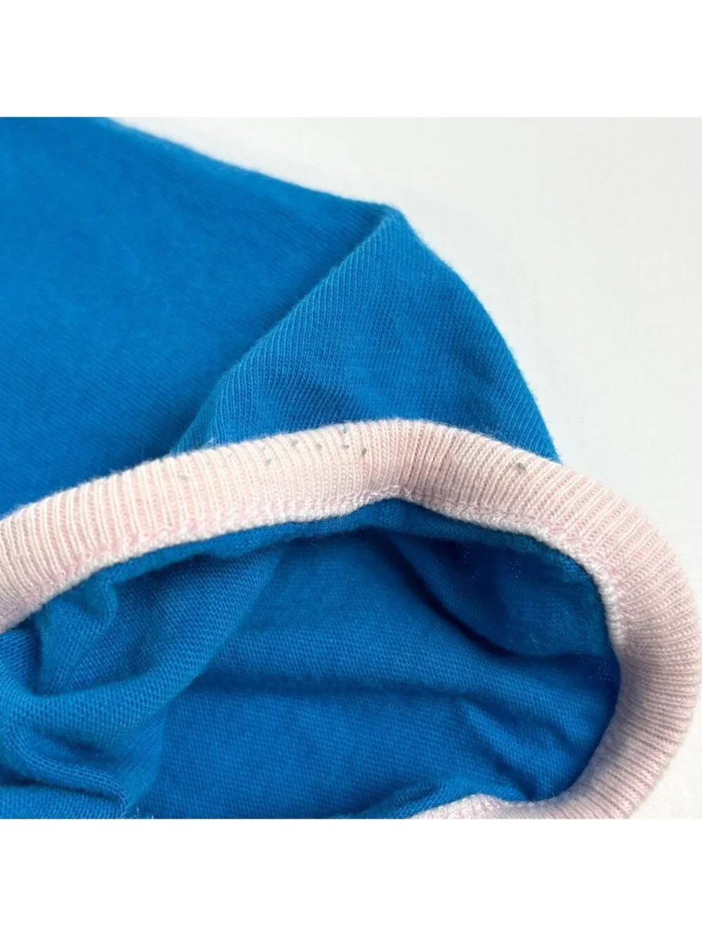 Chanel Logo Short Sleeve T-Shirt Top Cotton White Blue